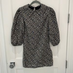 NWT Free People Mini Floral Dress with Puff Sleeve